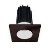 Lotus LED Lights LED-2-S15W-3018K-2RRWH-2STBZ-60D 2 inch Recessed Downlight 15W LED Dim to Warm 3000-1800K 800 lm - 60° Beam Angle - White Reflector - Square Bronze Trim - Type IC Damp Air-Tight T24 CRI 90+