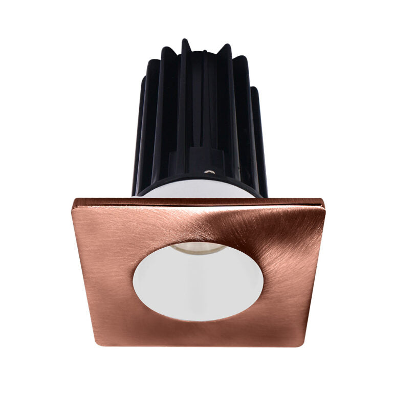 Lotus LED Lights LED-2-S15W-3018K-2RRWH-2STCP-60D 2 inch Recessed Downlight 15W LED Dim to Warm 3000-1800K 800 lm - 60° Beam Angle - White Reflector - Square Copper Trim - Type IC Damp Air-Tight T24 CRI 90+