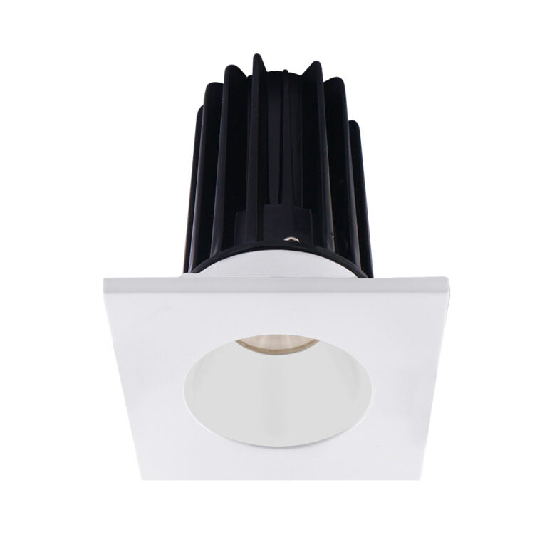 Lotus LED Lights LED-2-S15W-40K-2RRWH-2STWH-60D 2 inch Recessed Downlight 15W LED 4000K 1020 lm - 60° Beam Angle - White Reflector - Square White Trim - Type IC Damp Air-Tight T24 CRI 90+