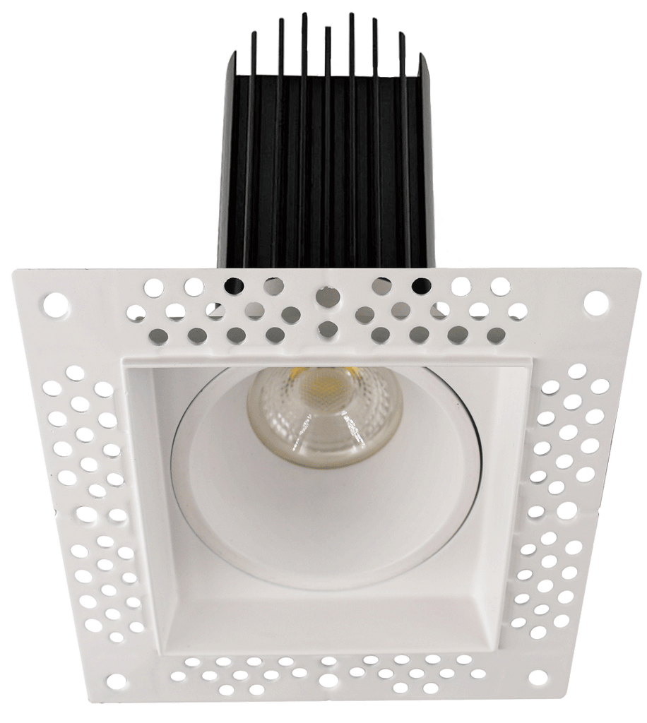 Lotus LED Lights LED-2-S15W-3018K-WH-T-SQ-60D - 2 inch  Trimless Square Recessed LED - 15 Watt - Dim to Warm Invisible Trim