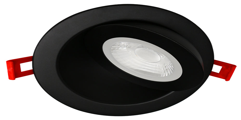 Lotus LED Lights LED-4-S9W-DTW-FG-BK - 4 Inch Black Floating Gimbal LED Downlight - 9 Watt - Dim to Warm - Black - 24 Deg. Beam