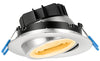 Lotus LED Lights LL4G-3018K-HO-BN-60D - 4 Inch Brushed Nickel Eyeball Gimbal LED Downlight - 15 Watt - High Output - Dim to Warm - 60 Deg.Beam Spread