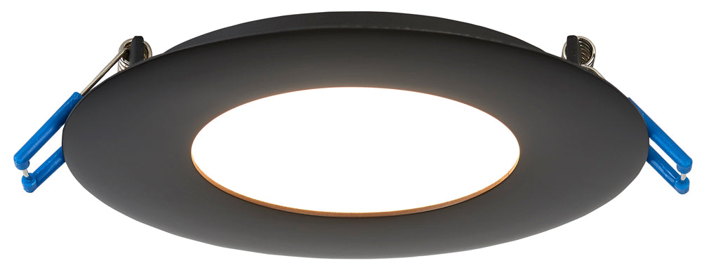 Lotus LED Lights LL4R24V-30K-BK-G2 - 4 inch Round Ultimate Super Thin 24V LED Downlight - 13.5 Watt - Warm White - Black Trim - 110 Deg.Beam Spread