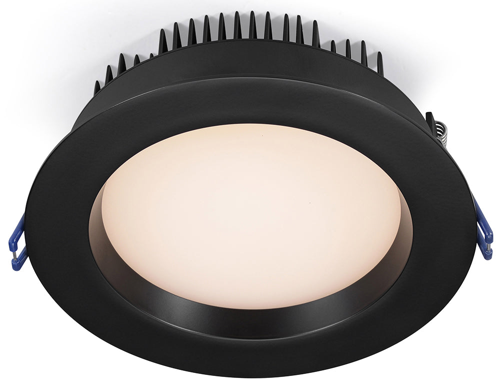 Lotus LED Lights LL6RR-5CCT-BK - 6 inch Round Regressed Open Plenum LED  Downlight - 17 Watt - 5CCT Selectable - Black Trim