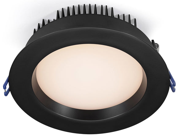 Lotus LED Lights LL6RR-5CCT-BK - 6 inch Round Regressed Open Plenum LED  Downlight - 17 Watt - 5CCT Selectable - Black Trim