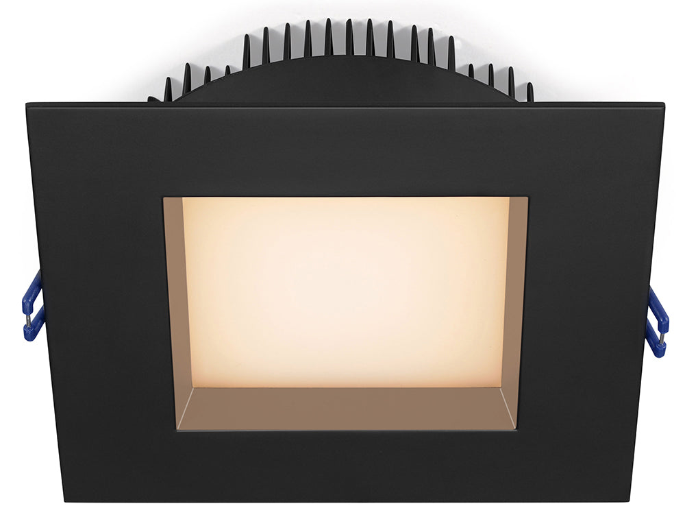Lotus LED Lights LL6SR-5CCT-BK - 6 inch Square Regressed Open Plenum LED  Downlight - 18 Watt - 5CCT Selectable - Black Trim