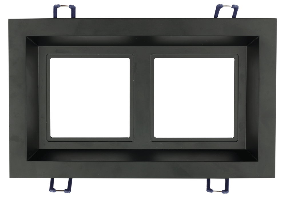 Lotus LED Lights LLL-M2-BK Multi 2-Head Mounting Fixture for 3" Square Thin Trim LED Fixtures | Black | Fits LSG3-TT