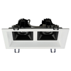 Lotus LED Lights Multi 3 Head Fixture - 3 inch Square Regressed Gimbal LED High Output - Dim to Warm - Black Head - White Trim