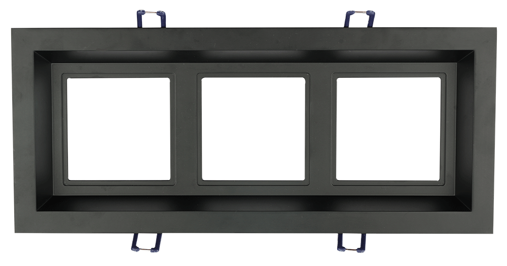 Lotus LLL-M3-BK Multi 3-Head Mounting Fixture for 3" Square Thin Trim LED Recessed Lights | Black | Fits LSG3-TT