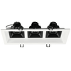 Lotus LED Lights Multi 2 Head Fixture - 3 inch Square Regressed Gimbal LED High Output - 5CCT - Black Head - White Trim