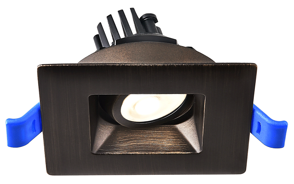 Lotus LED Lights LSG2-27K-HO-ORB - 2 inch Square Regressed Gimbal LED - High Output - Oil Rubbed Bronze - 5.5 Watt - Warm White - Bronze Trim