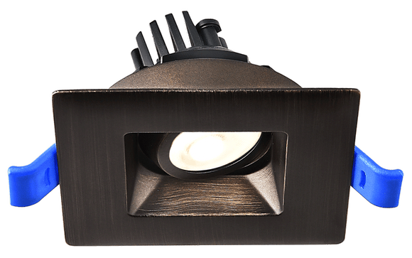 Lotus LED Lights LSG2-30K-HO-ORB - 2 inch Square Regressed Gimbal LED - High Output - Oil Rubbed Bronze - 5.5 Watt - Warm White - Bronze Trim
