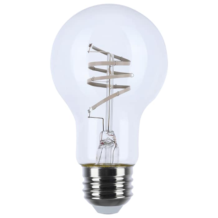 SATCO S10521 6W A19 Clear LED Light Bulb – 2700K Warm White