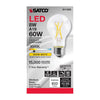 SATCO S11355 - 8W A19 Clear LED Light Bulb - 3000K Warm White 120V