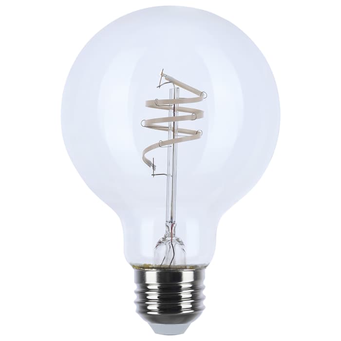 SATCO S11522 6W G25 Clear LED Globe Bulb – Coil Filament, 2700K Warm White, 120V