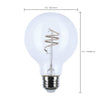 SATCO S11522 6W G25 Clear LED Globe Bulb – Coil Filament, 2700K Warm White, 120V