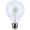 SATCO S11522 6W G25 Clear LED Globe Bulb – Coil Filament, 2700K Warm White, 120V
