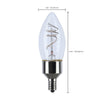 SATCO S11525 4W B11 Clear LED Filament Coil Bulb – 2700K Warm White, 120V