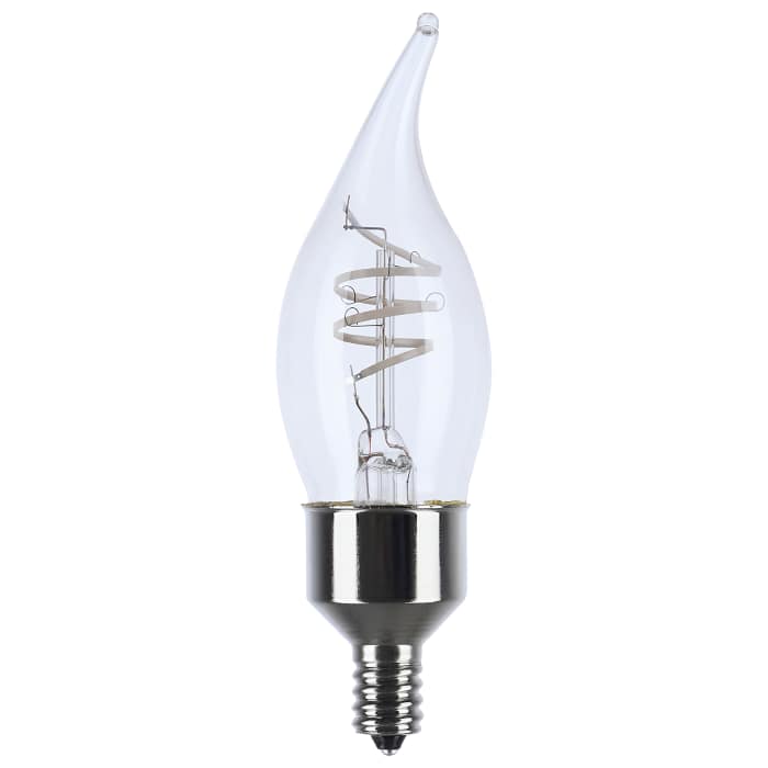 SATCO S11526 4W CA11 Clear LED Filament Coil Bulb – 2700K Warm White, 120V