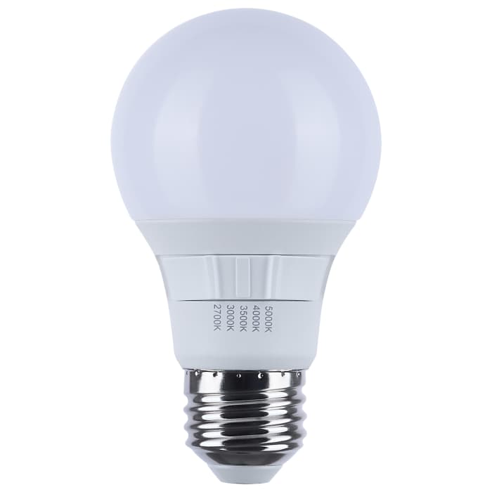SATCO S11770R1 6W A19 LED Bulb, 5-CCT Selectable, E26, Frost, 120V