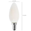 SATCO S12117 - 4.5W, Torpedo LED Bulb, E14 Base, 3000K, 120V - Frosted