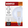 SATCO S12155 - 8W G40 LED Globe Bulb – 3000K Warm White, E26 Base, Dimmable