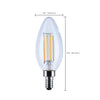 SATCO S12157 4.5W B11 LED Bulb – 3000K Warm White, E12 Candelabra Base, Clear Glass