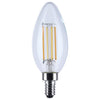 SATCO S12157 4.5W B11 LED Bulb – 3000K Warm White, E12 Candelabra Base, Clear Glass