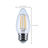 SATCO S12159 - 4.5W B11 LED Bulb – 3000K Warm White, E26 Base