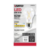 SATCO S12414 - 8W A19 Clear LED Light Bulb – E26 Base, 2700K Warm White, 120V