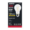 SATCO S12414 - 8W A19 Clear LED Light Bulb – E26 Base, 2700K Warm White, 120V