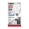 SATCO S12418 - 8W A19 Clear LED Light Bulb, E26 Base, 5000K, 120V