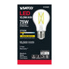 SATCO S12422 - 10.5W A19 Clear LED Light Bulb, E26 Base, 2700K, 120V