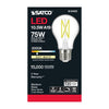 SATCO S12423 - 10.5W A19 Clear LED Bulb, E26 Base, 3000K, 120V
