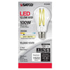 SATCO S12430 12.5W A19 Clear LED Bulb – E26 Base, 3000K, 120V