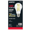 SATCO S12430 12.5W A19 Clear LED Bulb – E26 Base, 3000K, 120V
