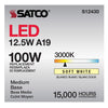 SATCO S12430 12.5W A19 Clear LED Bulb – E26 Base, 3000K, 120V