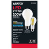 SATCO S12452 21W A23 LED Light Bulb – 5000K Daylight, E26 Base, Frosted