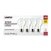 SATCO S12460 5W A19 LED Light Bulbs, 2700K Warm White, E26 Base, Clear, 4-Pack