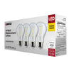 SATCO S12460 5W A19 LED Light Bulbs, 2700K Warm White, E26 Base, Clear, 4-Pack