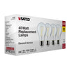 SATCO S12460 5W A19 LED Light Bulbs, 2700K Warm White, E26 Base, Clear, 4-Pack
