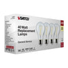 SATCO S12461 5W A19 LED Light Bulbs, Clear, 3000K, E26 Base, 120V, 4-Pack