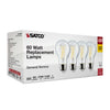 SATCO S12462 - 8W A19 LED Light Bulbs – 2700K Soft White, E26 Base, 120V, 4-Pack