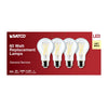 SATCO S12463 - 8W A19 LED Light Bulbs – 3000K Warm White, Clear, E26 Base, 120V, 4-Pack