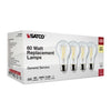 SATCO S12463 - 8W A19 LED Light Bulbs – 3000K Warm White, Clear, E26 Base, 120V, 4-Pack