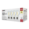 SATCO S12463 - 8W A19 LED Light Bulbs – 3000K Warm White, Clear, E26 Base, 120V, 4-Pack
