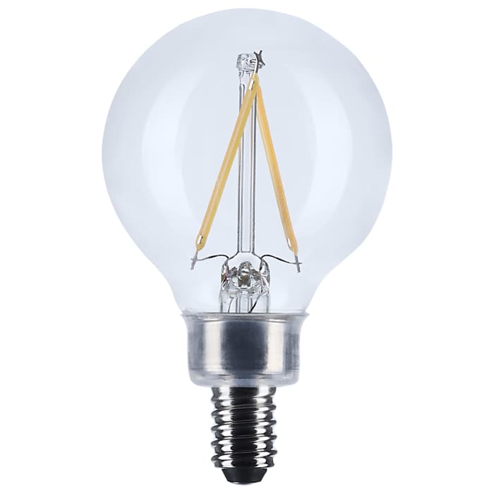 SATCO S12471 - G16.5 LED Globe Light Bulb – 3W, 3000K, Clear, E12 Base