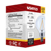 SATCO S12471 - G16.5 LED Globe Light Bulb – 3W, 3000K, Clear, E12 Base