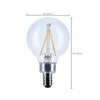 SATCO S12471 - G16.5 LED Globe Light Bulb – 3W, 3000K, Clear, E12 Base