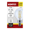 SATCO S12472 - G16.5 LED Light Bulb 4W 3500K Clear E12 Candelabra Base